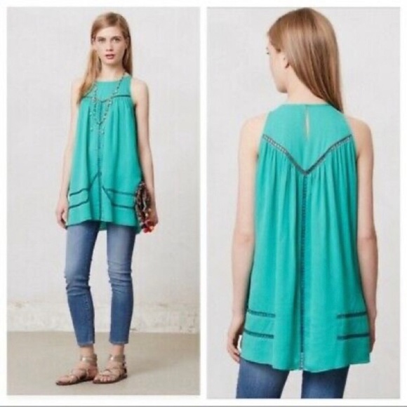 Anthropologie Tops - Ranna Gill Haritha Tunic green top Size S
